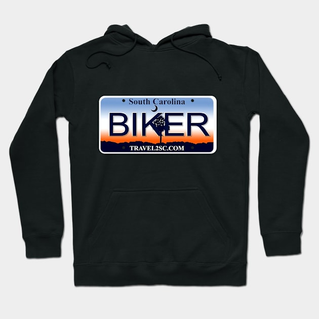 Biker South Carolina License Plate Hoodie by Mel's Designs